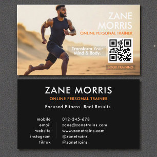 Online Personal Trainer Foto QR Code Visitenkarte