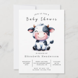 Online Rustikale Barn Cow Babydusche Einladung