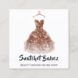 Online Shop Mode Weißes Kleid QR-Logo Quadratische Visitenkarte