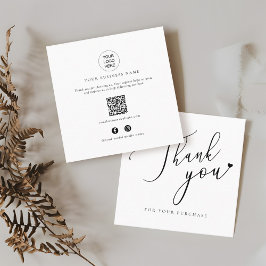 Online-Shop Werbe-QR-Code Dankeschön Einlagen Quadratische Visitenkarte