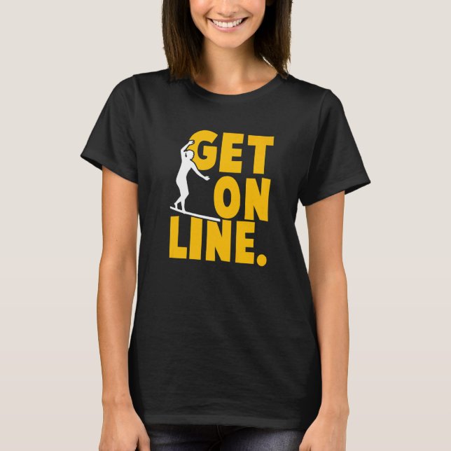 Online-Slackline-Tricklining Hervorhebung der Lück T-Shirt (Vorderseite)