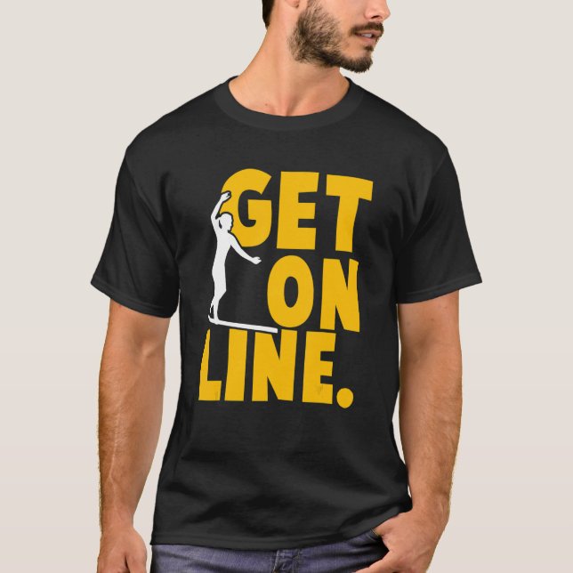 Online-Slackline-Tricklining Hervorhebung der Lück T-Shirt (Vorderseite)