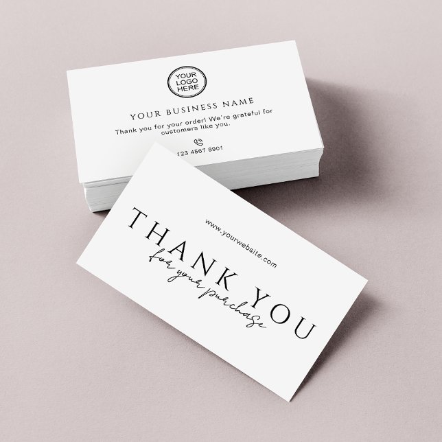 Online Store Order Packaging Thank You Inserts Visitenkarte (Von Creator hochgeladen)