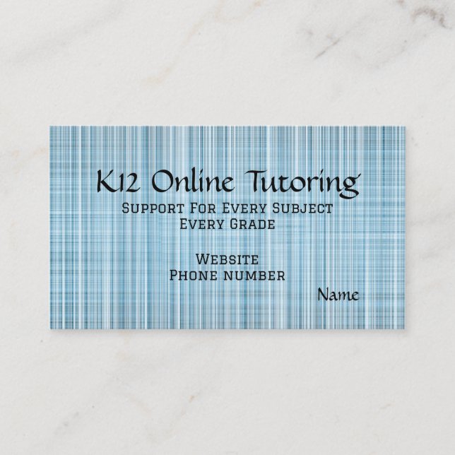 “Online Tutoring” Visitenkarte (Vorderseite)