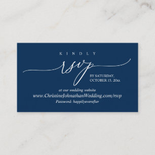Online-UAWG, Moderne einfache Navy Blue Calligraph Begleitkarte