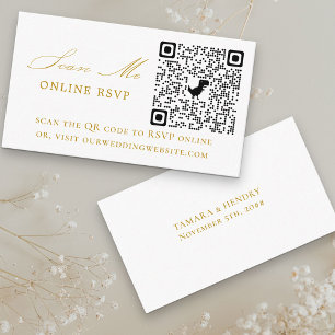 Online UAWG QR Code Gold Wedding Website Begleitkarte