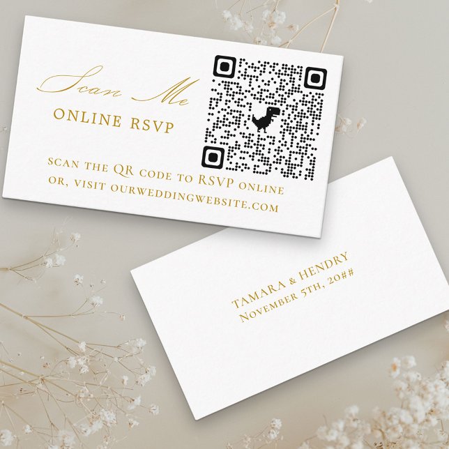 Online UAWG QR Code Gold Wedding Website Begleitkarte (Von Creator hochgeladen)