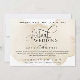 Online Virtual Wedding, Sandtan Wasserfarbe Save The Date