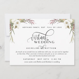 Online Virtual Wedding Tropical Palm Blätter Flora Save The Date
