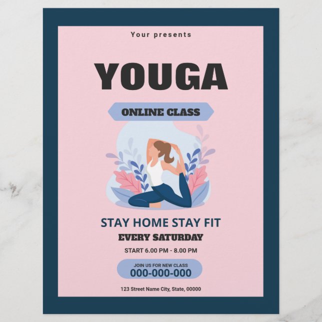 Online Yoga Class Flyer (Vorne)