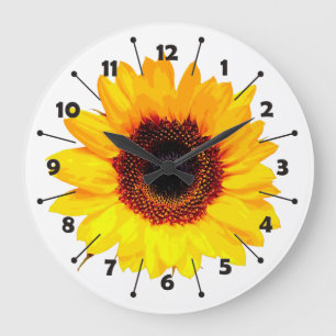 Only a Sunflower Blossom + your text & ideas Große Wanduhr