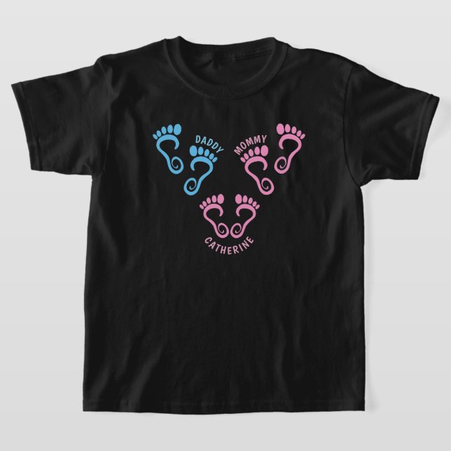 Only Child Daughter Footprints T-Shirt (Ablage )