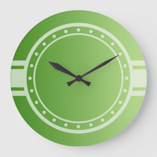 ONLY COLOR gradients green - ring & dots white Große Wanduhr