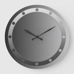 ONLY COLOR gradients - ring dots clock face grey Große Wanduhr