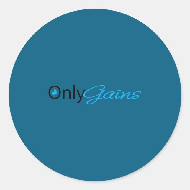 Only Gains _ Funny Gym Motivation  Runder Aufkleber (Vorderseite)
