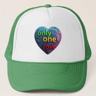 Only One Love – Reggae-Inspired Heart Art Truckerkappe