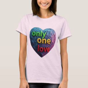 Only One Love – Reggae-inspirierte Herz-Kunst T-Shirt