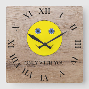 Only with you quadratische wanduhr