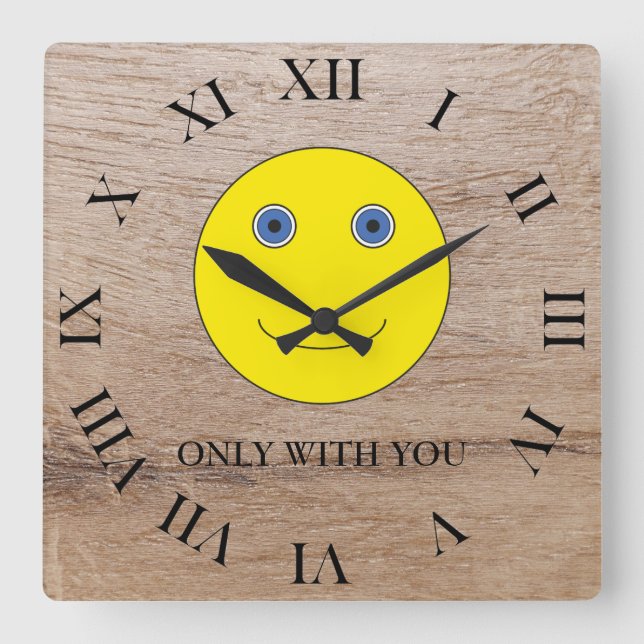 Only with you quadratische wanduhr (Vorderseite)