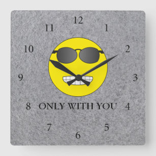 Only with you quadratische wanduhr