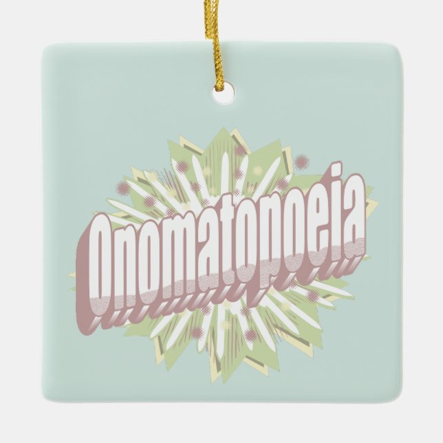 Onomatopoeia Explosion English Language Keramikornament (Vorderseite)
