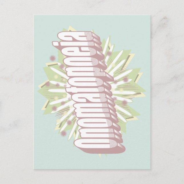 Onomatopoeia Explosion English Language Postkarte (Vorderseite)