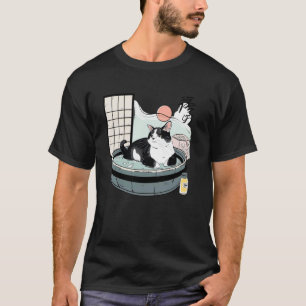 Onsen-Bad-Kätzchen Haustierliebhaber japanische Ku T-Shirt
