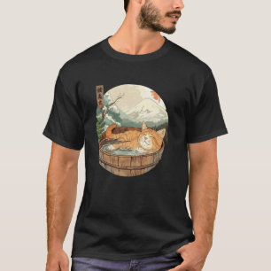 Onsen-Badekätzchen Haustierliebhaber japanische Ku T-Shirt
