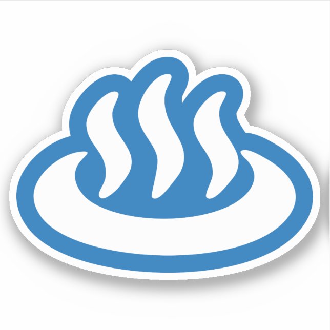 Onsen ♨ Hot Spring 温 japanisches Zeichen Aufkleber (Vorderseite)