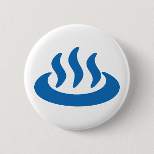 Onsen ♨ Hot Spring 温 japanisches Zeichen Button