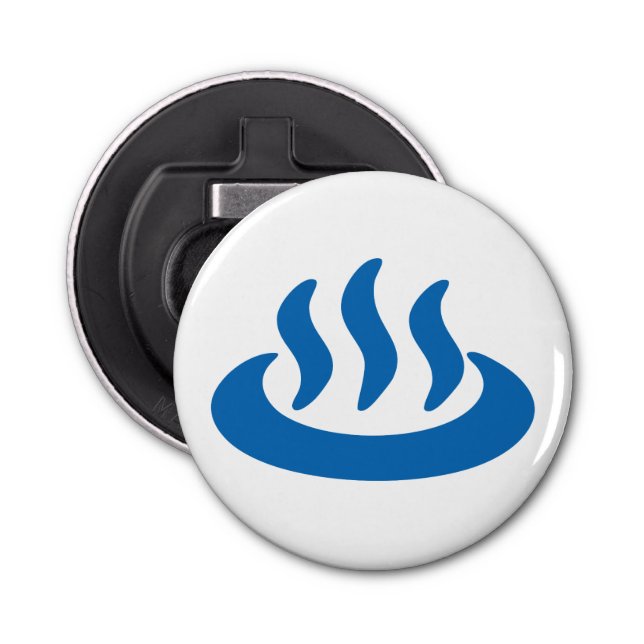 Onsen ♨ Hot Spring 温 japanisches Zeichen Flaschenöffner (Vorderseite)