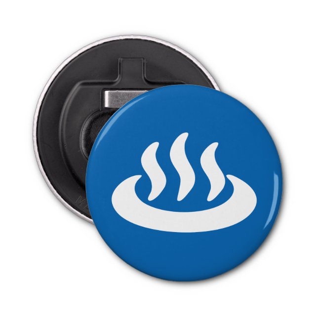 Onsen ♨ Hot Spring 温 japanisches Zeichen Flaschenöffner (Vorderseite)