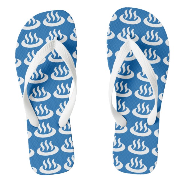 Onsen ♨ Hot Spring 温 japanisches Zeichen Flip Flops (Fußbett)