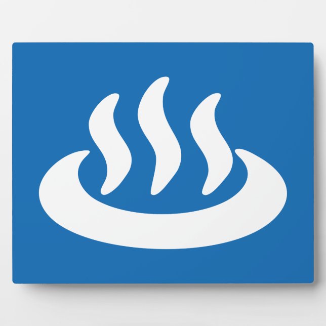 Onsen ♨ Hot Spring 温 japanisches Zeichen Fotoplatte (Vorderseite)