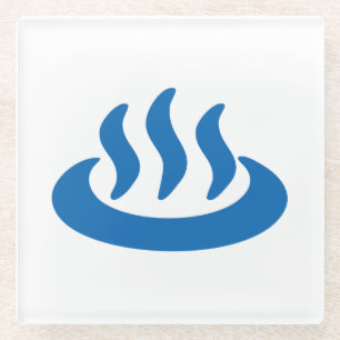 Onsen ♨ Hot Spring 温 japanisches Zeichen Glasuntersetzer