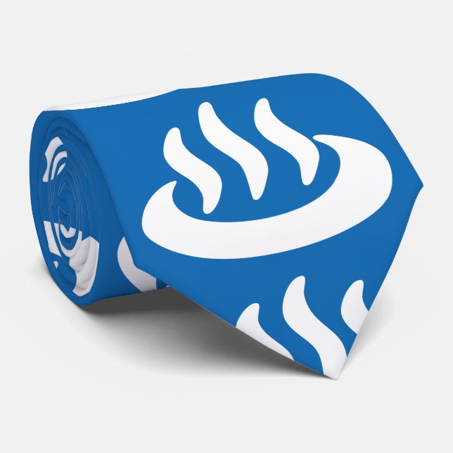 Onsen ♨ Hot Spring 温 japanisches Zeichen Krawatte (Gerollt)