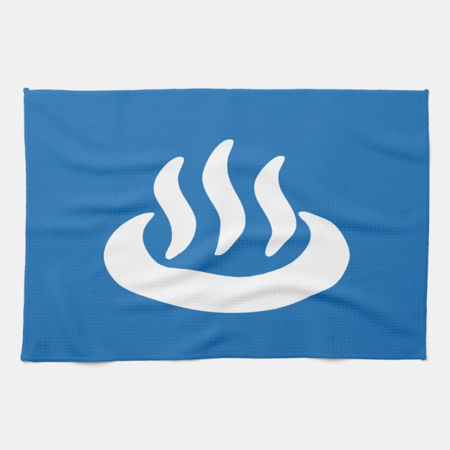 Onsen ♨ Hot Spring 温 japanisches Zeichen Küchentuch (Horizontal)