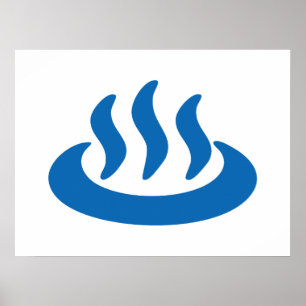 Onsen ♨ Hot Spring 温 japanisches Zeichen Poster