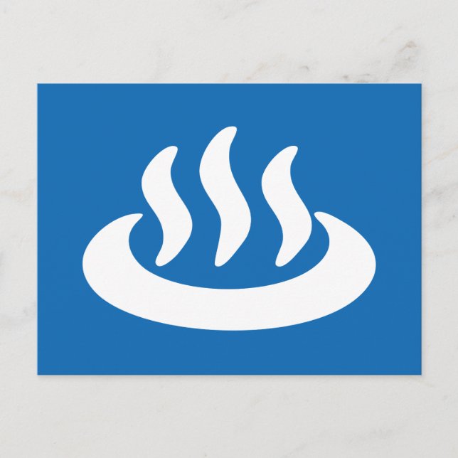 Onsen ♨ Hot Spring 温 japanisches Zeichen Postkarte (Vorderseite)