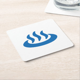 Onsen ♨ Hot Spring 温 japanisches Zeichen Rechteckiger Pappuntersetzer