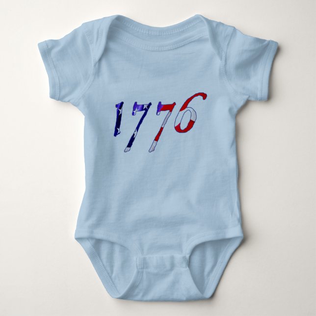 Onsie Baby mit 1776 Sternen u. Streifen Baby Strampler (Vorderseite)