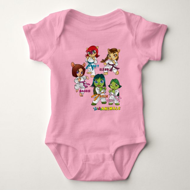 ONSIE - Karate Girls - Gruppe 6 - Farbwahl Baby Strampler (Vorderseite)