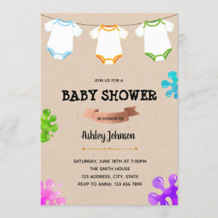 Onsie Malerei Baby Dusche Einladung