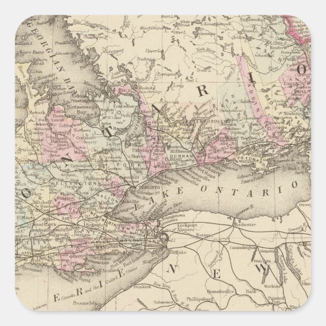 Ontario 2 quadratischer aufkleber (Vorderseite)