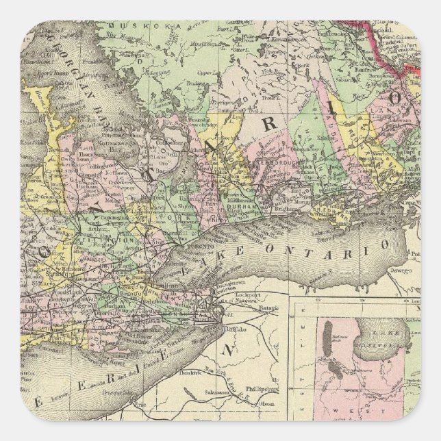 Ontario 2 quadratischer aufkleber (Vorderseite)