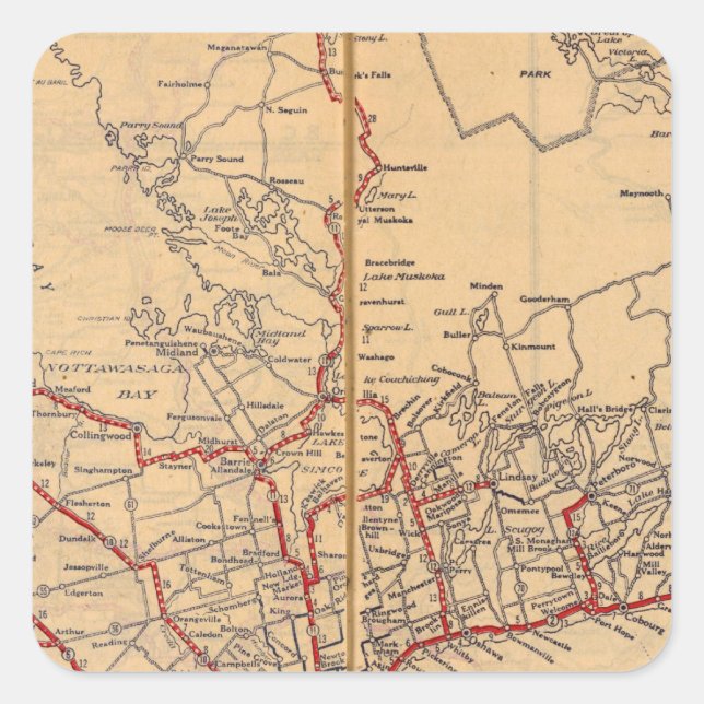 Ontario 3 quadratischer aufkleber (Vorderseite)