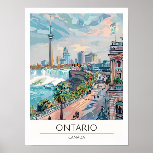Ontario Kanada Kunst Illustration Reise Poster (Vorne)