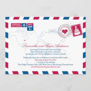 Ontario Kanada Luftpost-Hochzeitsempfang Einladung
