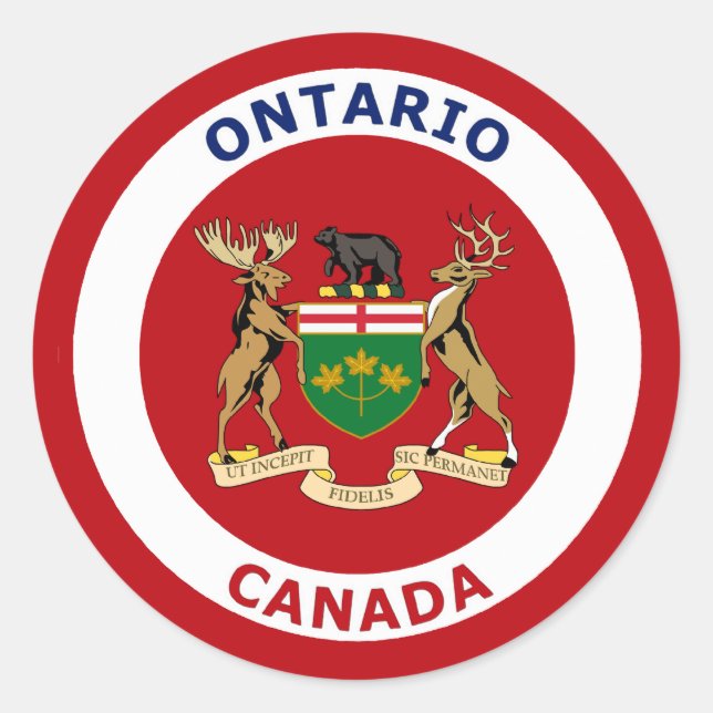 ONTARIO, KANADA RUNDER AUFKLEBER (Vorderseite)