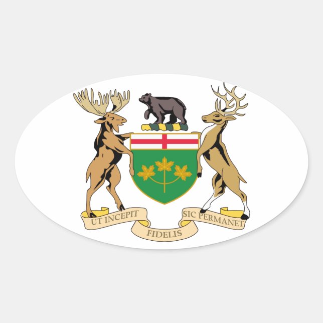 Ontario (Kanada) - Wappenrüstung Ovaler Aufkleber (Vorderseite)